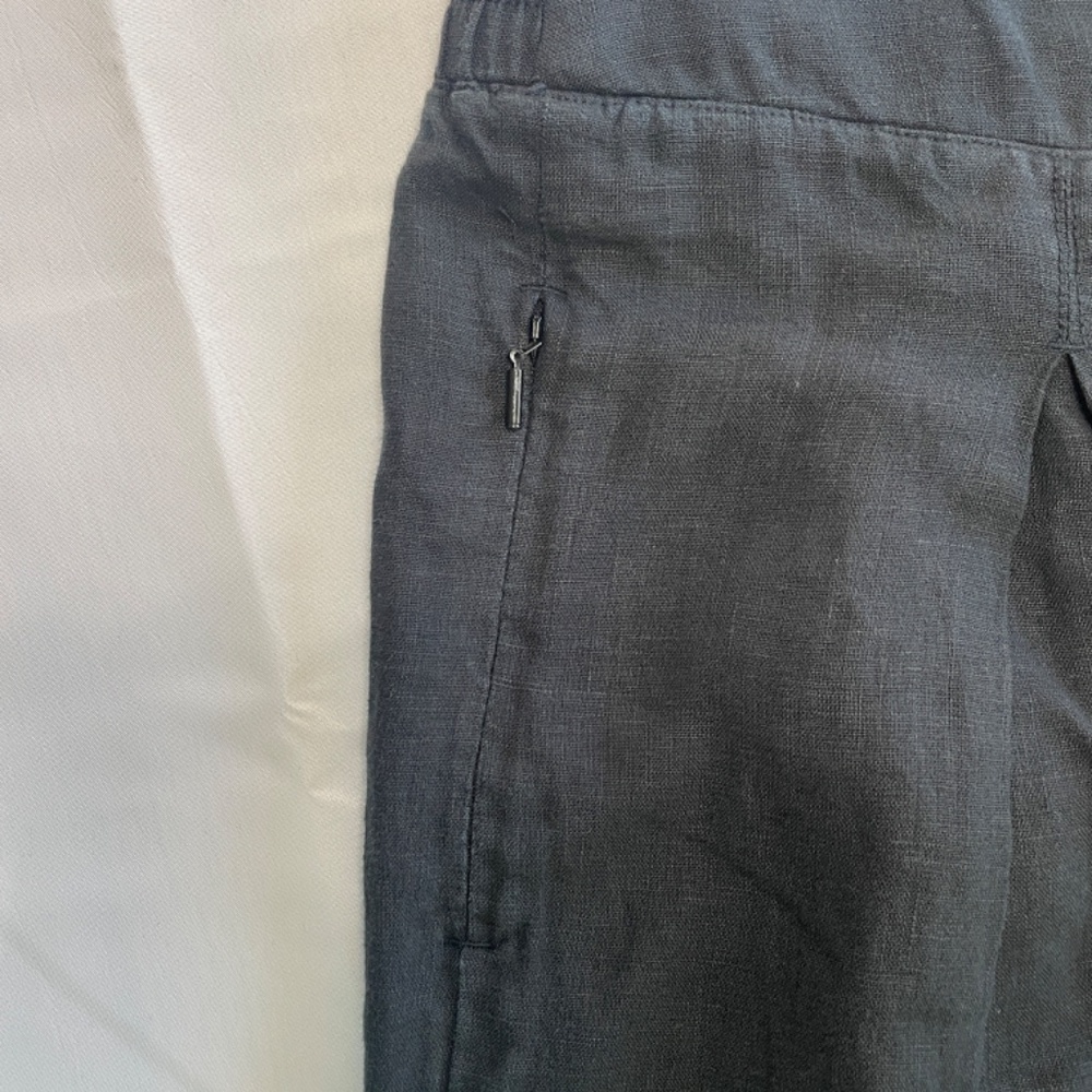 Athleta Plus‑Size Dark Charcoal Linen Pull‑On Wide‑Leg Pants - Size 18 - Picture 3 of 5